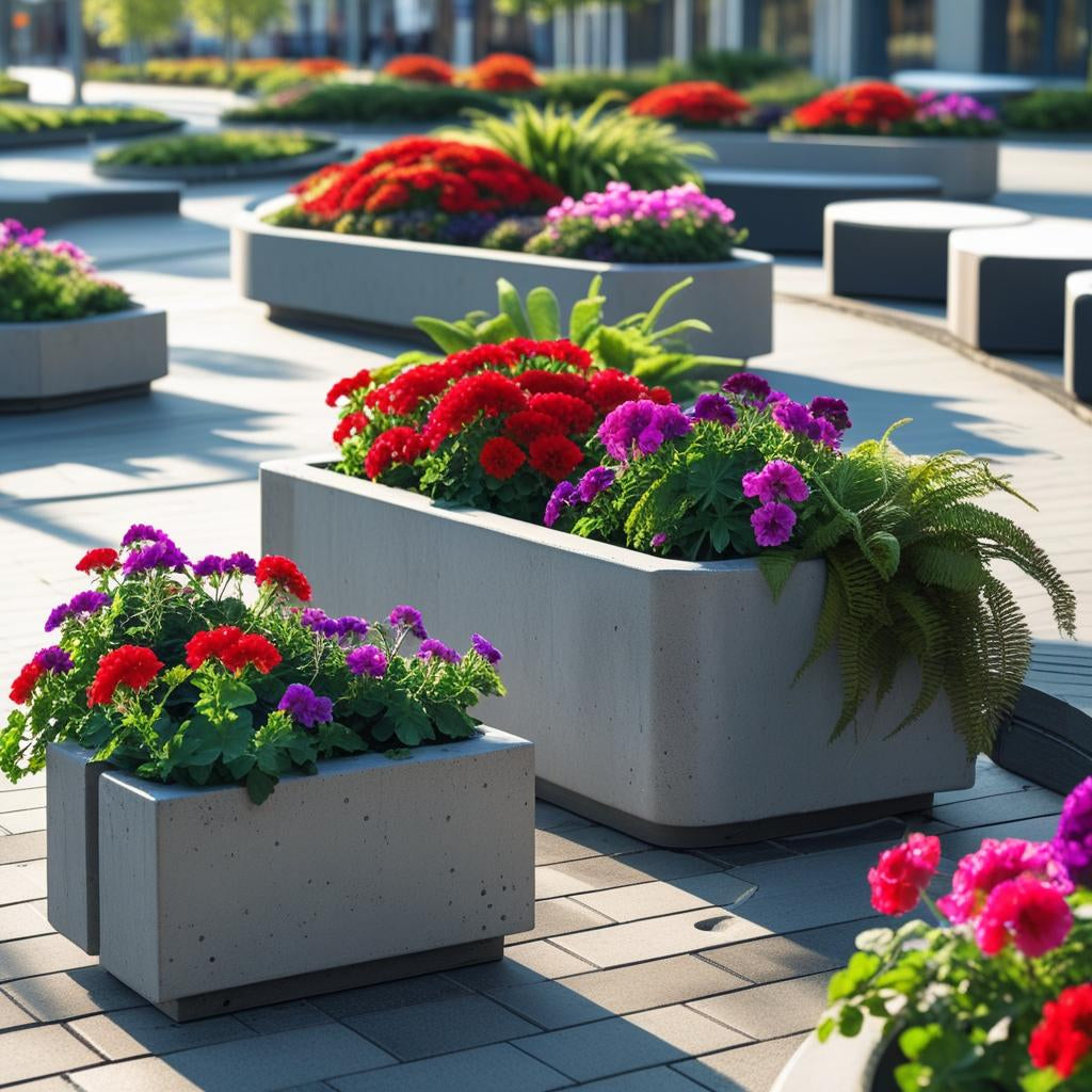 Concrete Made Flower Pot High Quality Standard Size Best Of Outdoor Use.