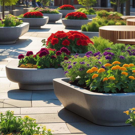 Concrete Made Flower Pot High Quality Standard Size Best Of Outdoor Use.