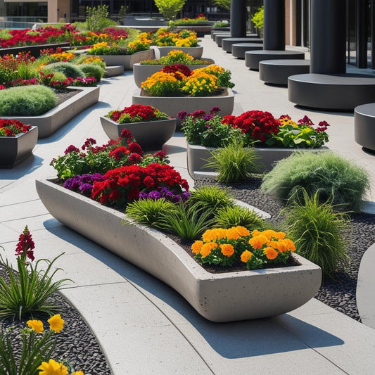 Concrete Made Flower Pot High Quality Standard Size Best Of Outdoor Use.